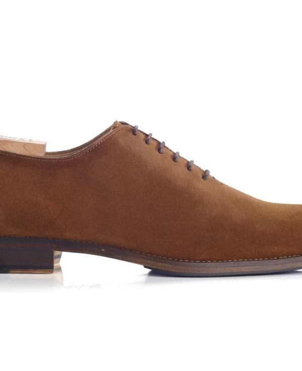 Richelieu Homme Velours Cognac Semelle Cuir Avec Patin - PETER PATIN