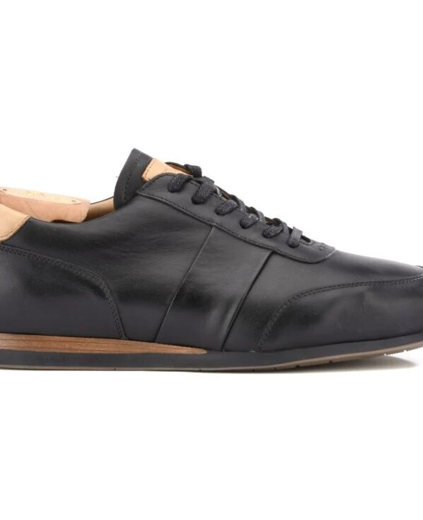 Sneakers Noir Patiné Cuir Homme - BUCKENDERRA