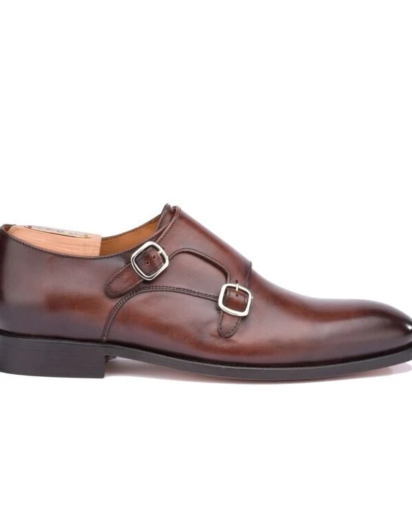 Chaussures Homme Double Boucle Chocolat Patiné - CHIGWELL