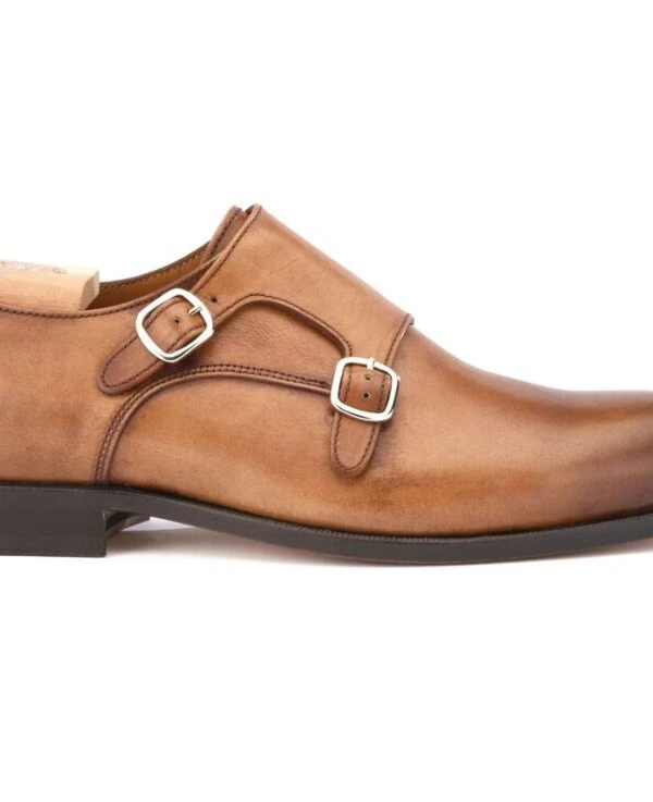 Chaussures Homme Double Boucle Cognac Patiné - CHIGWELL