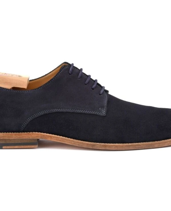 Derbies Homme Velours Marine Semelle Cuir - HILPERTON