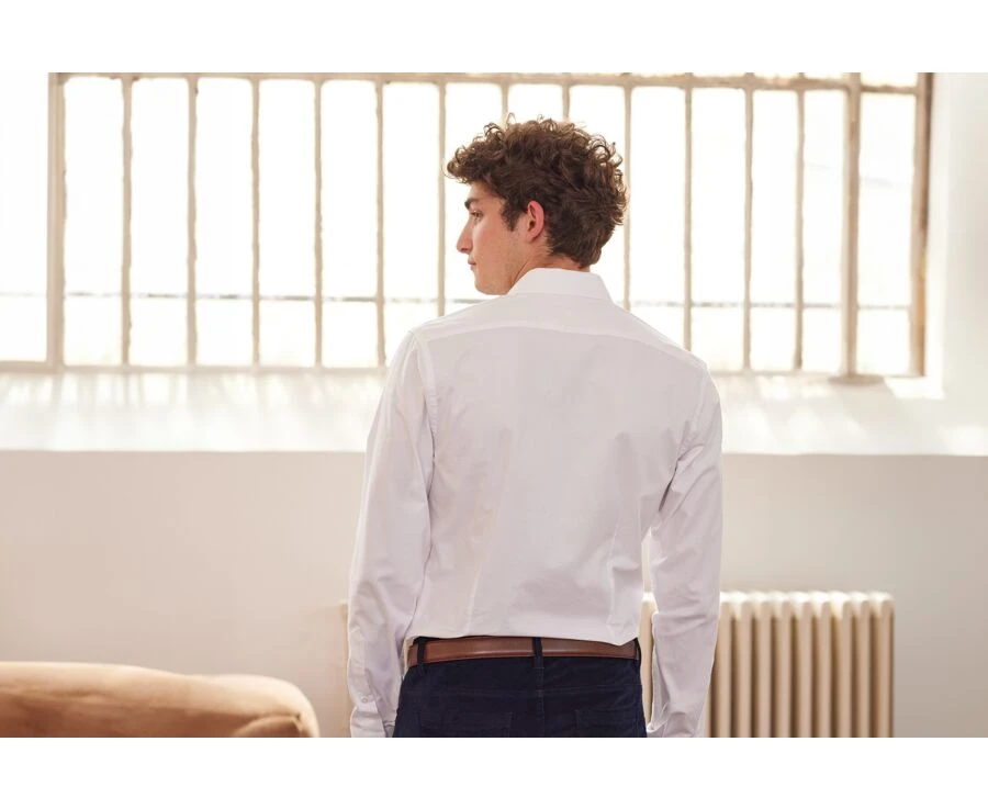 Chemise Oxford Coton Blanc - EVRARD 2 Chemise Oxford Coton Blanc - EVRARD – Image 2
