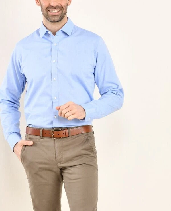 Chemise Oxford Coton Bleu Ciel - EVRARD