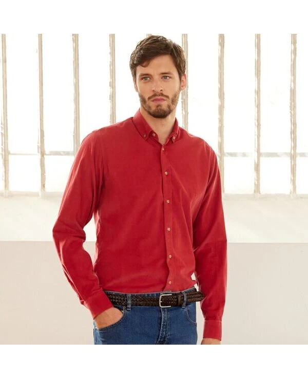 Chemise En Velours Corail Foncé - WAYNE