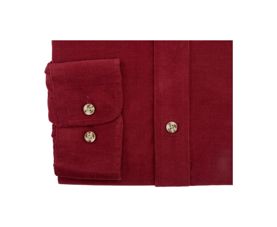 Chemise En Velours Rouge Sombre - WAYNE 6 Chemise En Velours Rouge Sombre - WAYNE – Image 6