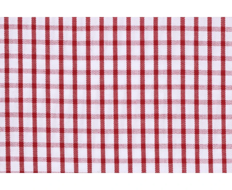 Chemise Coton Blanche Carreaux Rouge - Poche - SCOTT 6 Chemise Coton Blanche Carreaux Rouge - Poche - SCOTT – Image 6