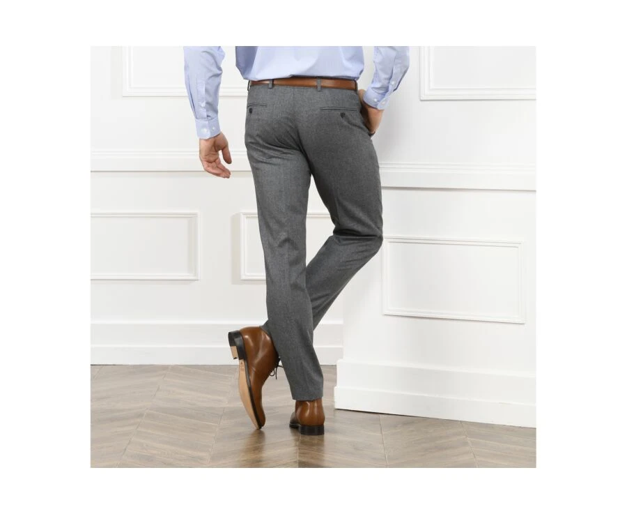 Pantalon Habillé Homme Gris Clair Chiné - LÉONARD 2 Pantalon Habillé Homme Gris Clair Chiné - LÉONARD – Image 2