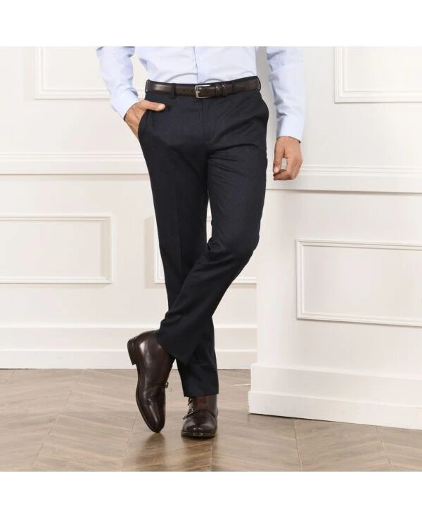 Pantalon Habillé Homme Marine Chiné - LÉONARD