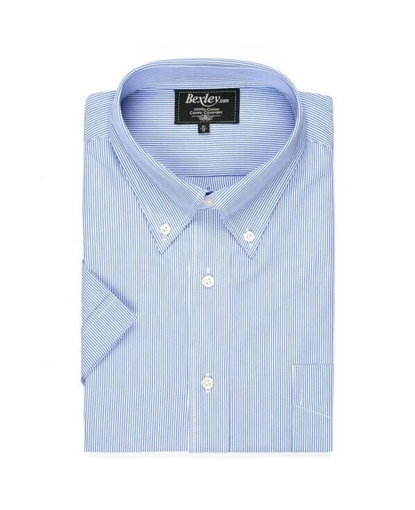 Chemise Rayée Bleu Et Blanc - Poche - TRENT MC