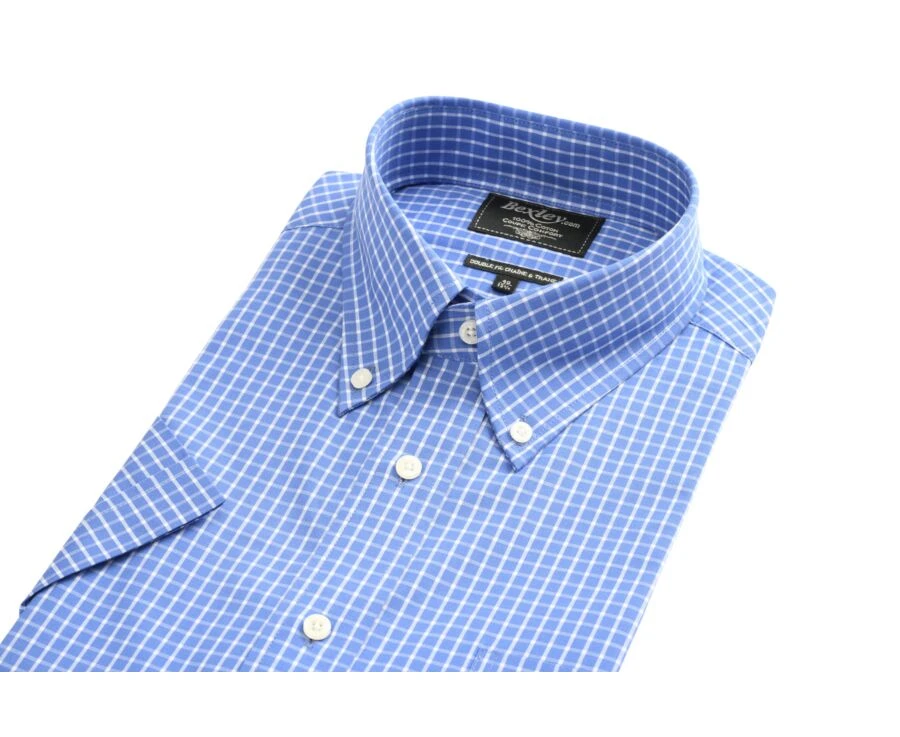 Chemise Bleue à Carreaux Blancs - Poche - TRAVIS MC 5 Chemise Bleue à Carreaux Blancs - Poche - TRAVIS MC – Image 5