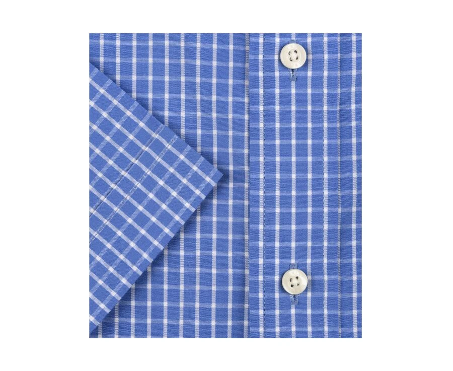 Chemise Bleue à Carreaux Blancs - Poche - TRAVIS MC 6 Chemise Bleue à Carreaux Blancs - Poche - TRAVIS MC – Image 6