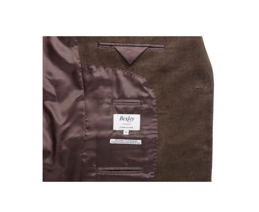 Blazer Homme Velours Côtelé Lavé Taupe Foncé - LÉONTILDE 5 Blazer Homme Velours Côtelé Lavé Taupe Foncé - LÉONTILDE – Image 5