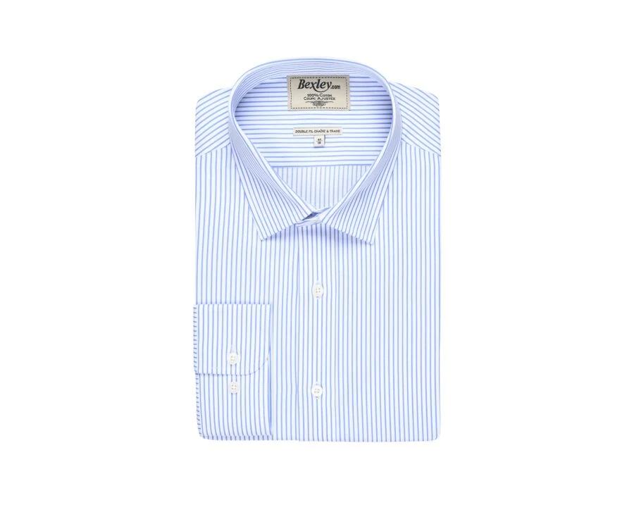Chemise Blanche à Rayures Bleues - GEOFFROY 4 Chemise Blanche à Rayures Bleues - GEOFFROY – Image 4