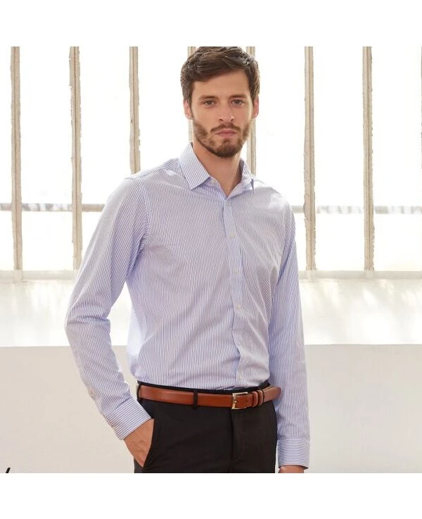 Chemise Blanche à Rayures Bleues - GEOFFROY