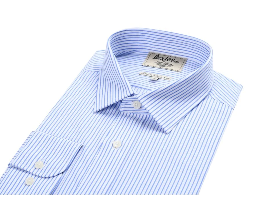 Chemise Blanche à Rayures Bleues - GEOFFROY 5 Chemise Blanche à Rayures Bleues - GEOFFROY – Image 5