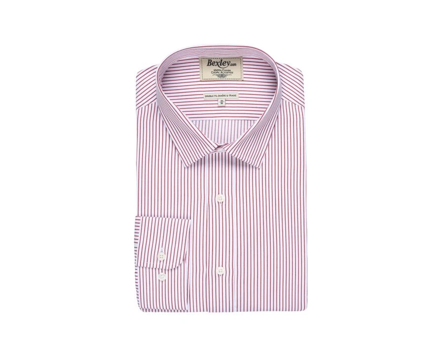Chemise Blanche à Rayures Rouges - GEOFFROY 4 Chemise Blanche à Rayures Rouges - GEOFFROY – Image 4