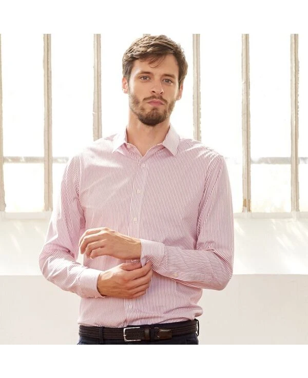 Chemise Blanche à Rayures Rouges - GEOFFROY