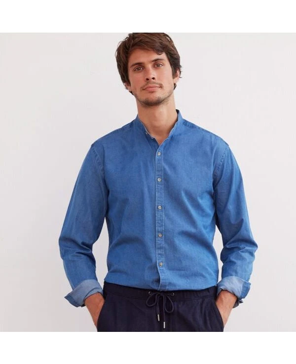 Chemise Jean Denim Indigo - Col Officier - JOSEPH