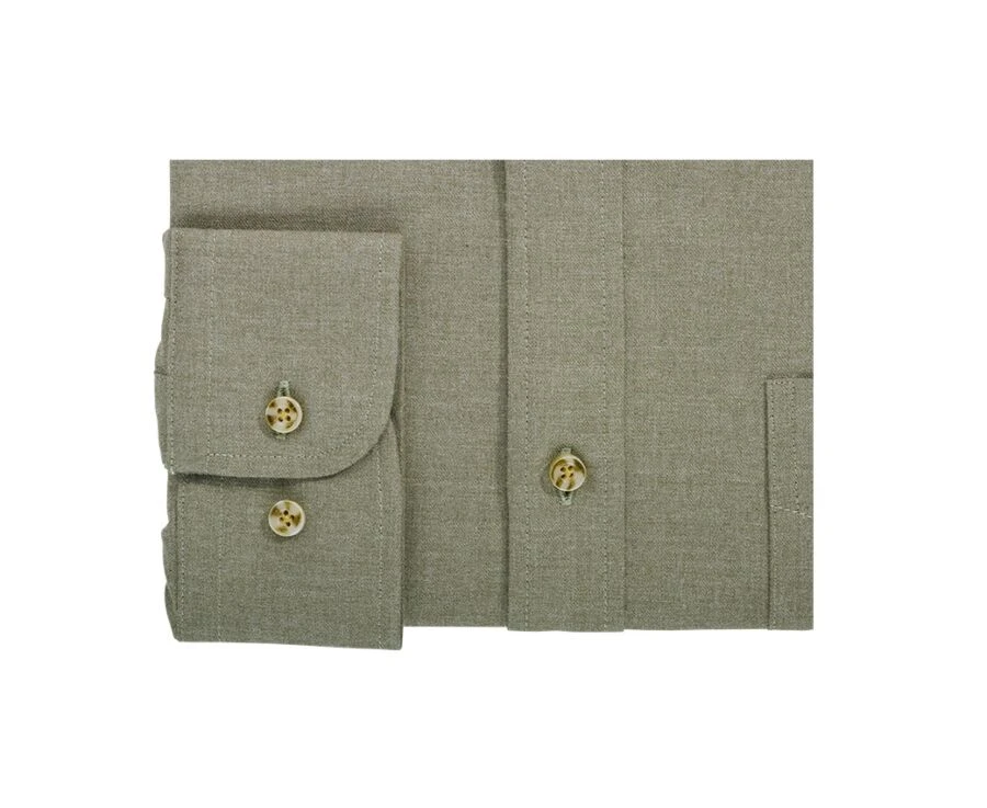 Chemise Flanelle Vert Army - Poche Poitrine - ALEXANDER 6 Chemise Flanelle Vert Army - Poche Poitrine - ALEXANDER – Image 6