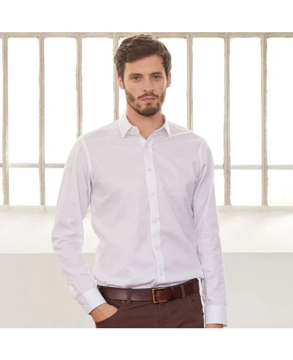 Chemise Blanche En Coton - Col Français - NORBERTIN