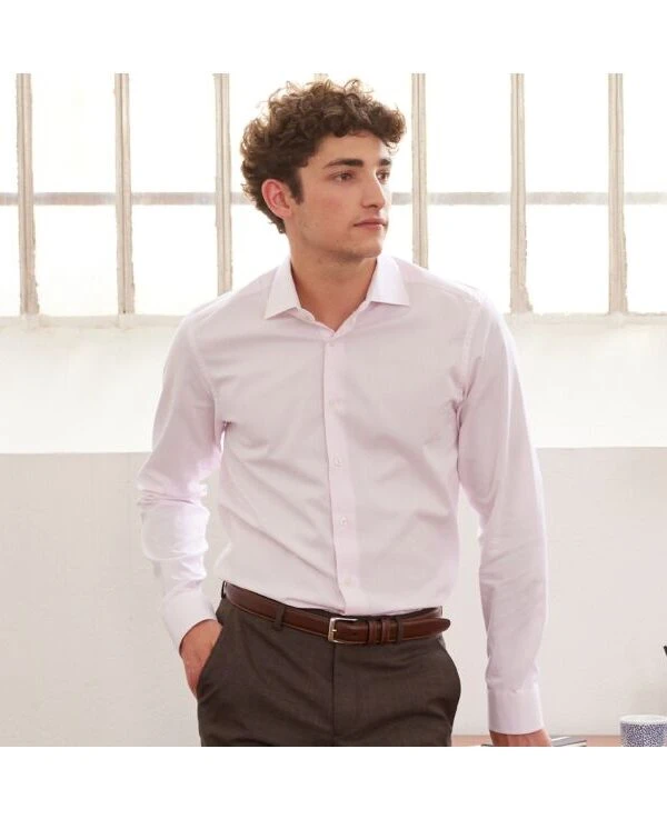 Chemise Oxford Rose - Col Italien - ERNESTO