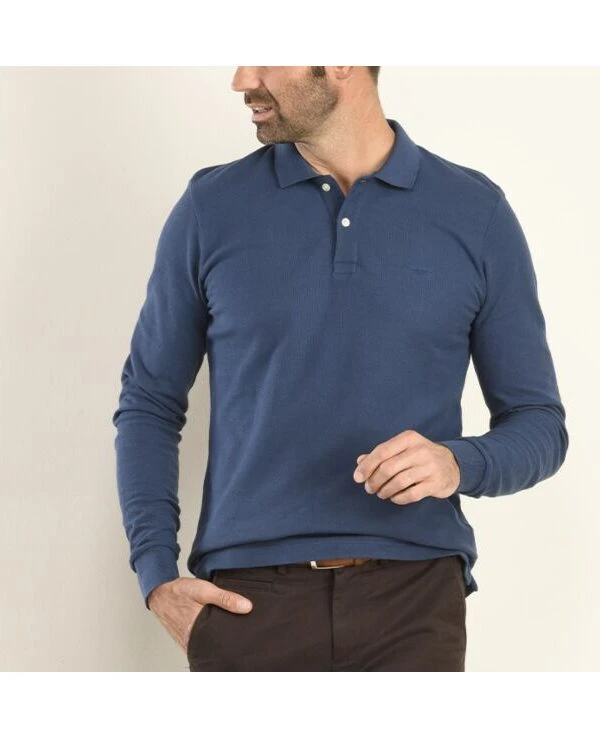 Polo Manches Longues Homme Bleu - ANDY II ML
