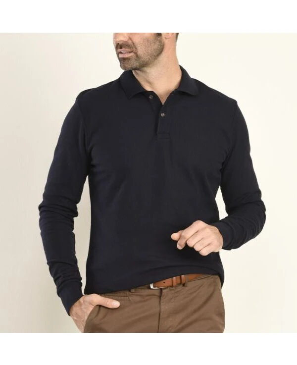 Polo Manches Longues Homme Marine - ANDY II ML