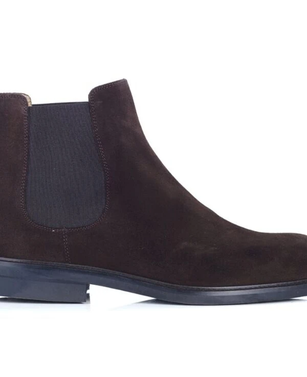 Chelsea Boots Cuir Homme Velours Brun - FANGLER GOMME CITY