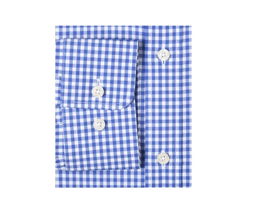 Chemise Coton Blanc à Carreaux Bleus Clairs Et Blancs - RUGGERO 6 Chemise Coton Blanc à Carreaux Bleus Clairs Et Blancs - RUGGERO – Image 6
