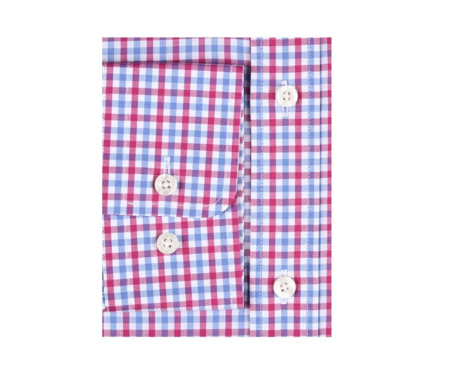 Chemise Coton Blanc à Carreaux Roses, Bleus Et Blancs - RUGGERO 6 Chemise Coton Blanc à Carreaux Roses, Bleus Et Blancs - RUGGERO – Image 6