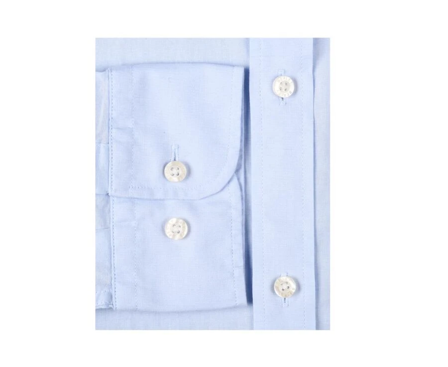 Chemise Coton Lin Bleue Ciel Unie - SILBERT 6 Chemise Coton Lin Bleue Ciel Unie - SILBERT – Image 6