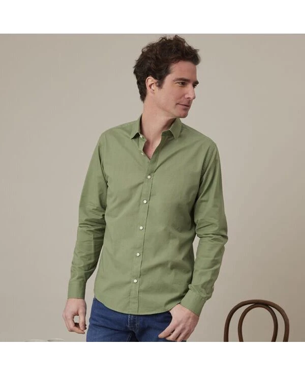 Chemise Coton Lin Vert Sauge - SILBERT