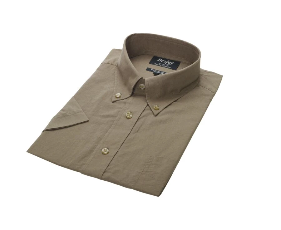 Chemise Coton Et Lin Taupe - Poche Poitrine - COLTEN MC 5 Chemise Coton Et Lin Taupe - Poche Poitrine - COLTEN MC – Image 5