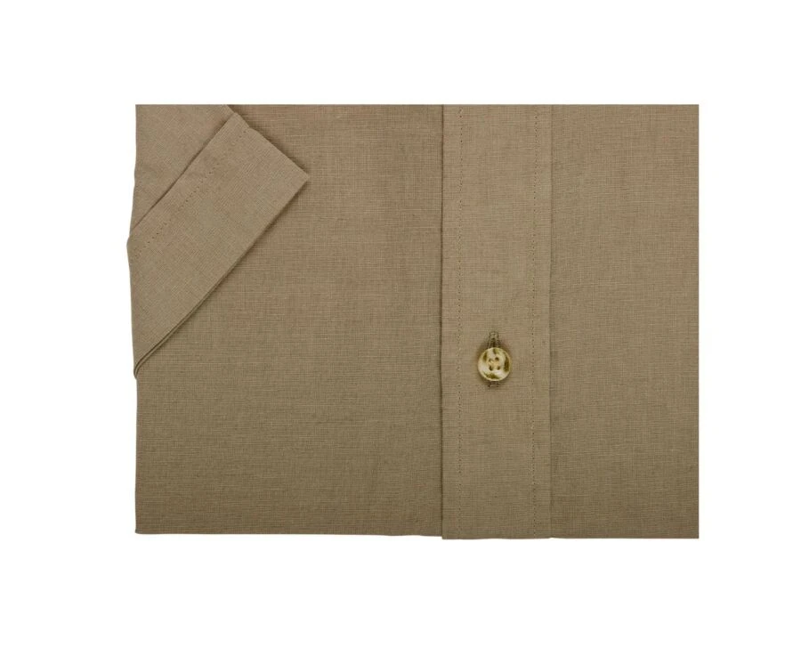 Chemise Coton Et Lin Taupe - Poche Poitrine - COLTEN MC 6 Chemise Coton Et Lin Taupe - Poche Poitrine - COLTEN MC – Image 6