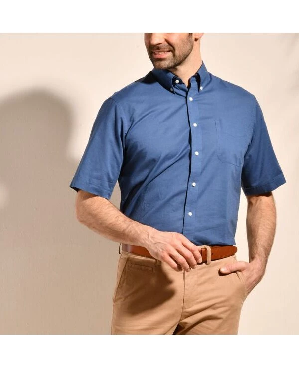 Chemise Coton Et Lin Indigo - Poche Poitrine - COLTEN MC