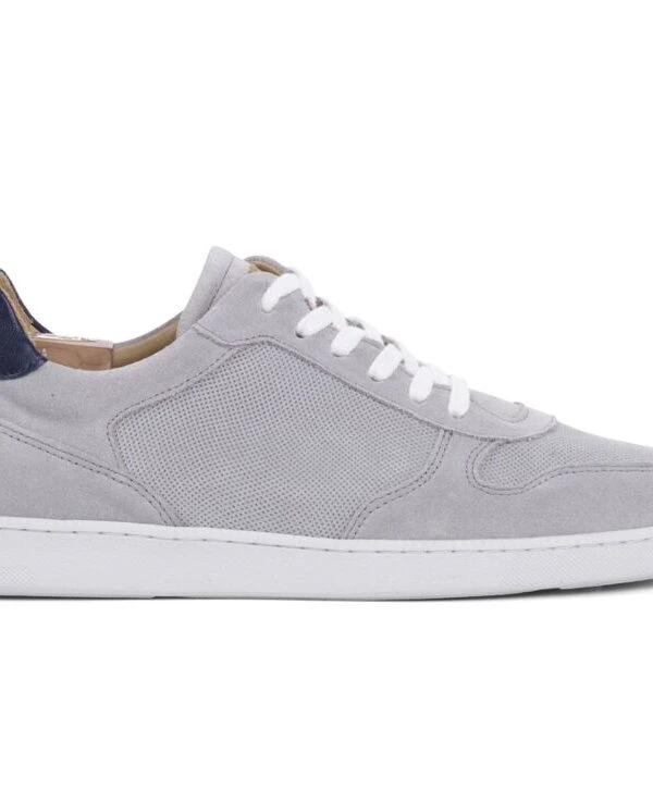 Sneakers Homme Cuir Velours Gris Clair - BORONIA