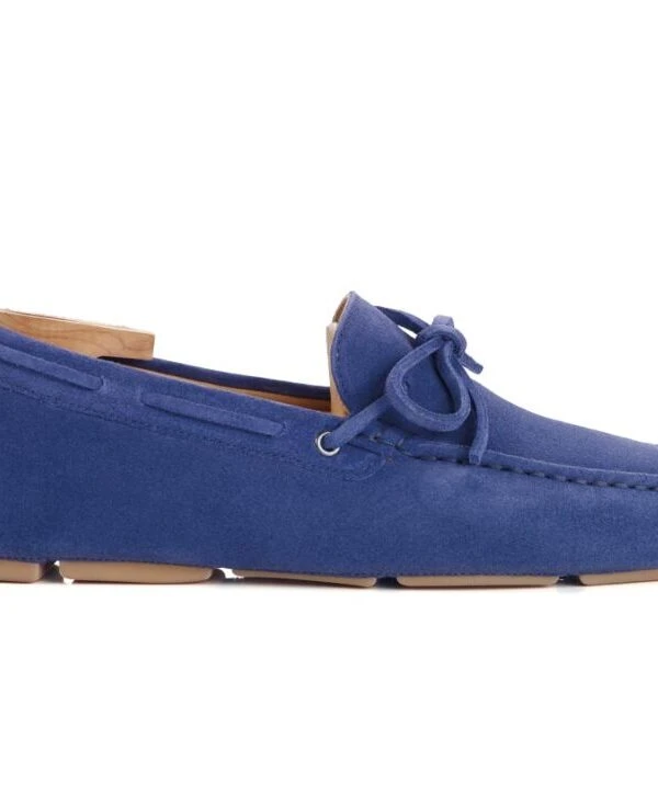 Mocassin été Homme Cuir Velours Bleu Océan - DELTONA