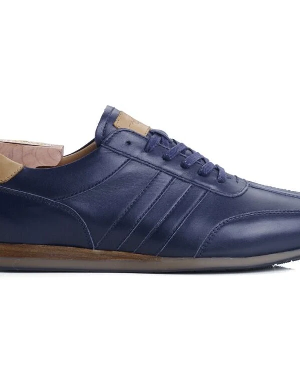 Sneakers Homme Navy Patiné - BOCKARA