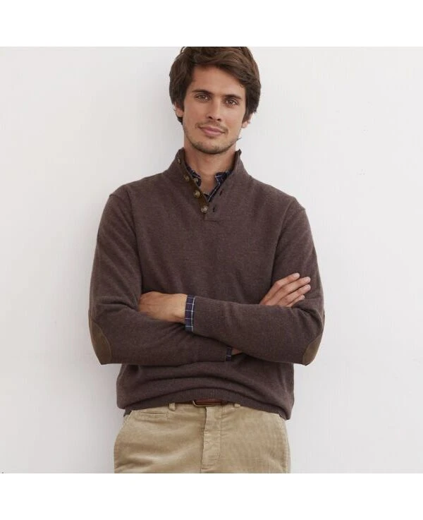 Pull Laine Col Montant Homme Marron Brun - KILTAN