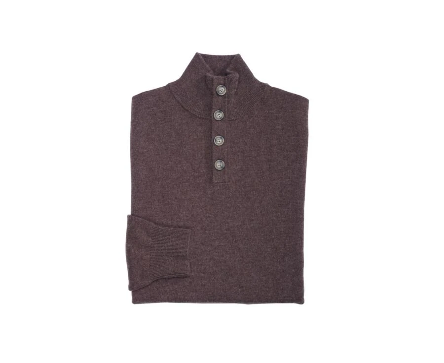 Pull Laine Col Montant Homme Marron Brun - KILTAN 4 Pull Laine Col Montant Homme Marron Brun - KILTAN – Image 4