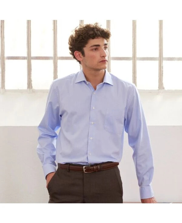 Chemise Oxford Unie Bleu Ciel - CLAUDION