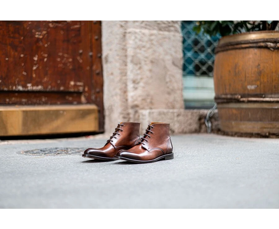 Boots Homme Chocolat Patiné - KINSHAM 6 Boots Homme Chocolat Patiné - KINSHAM – Image 6