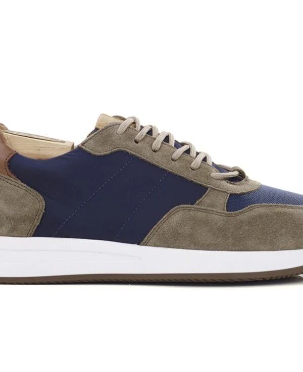 Sneakers Homme Velours Kaki Et Navy - NIRRANDA