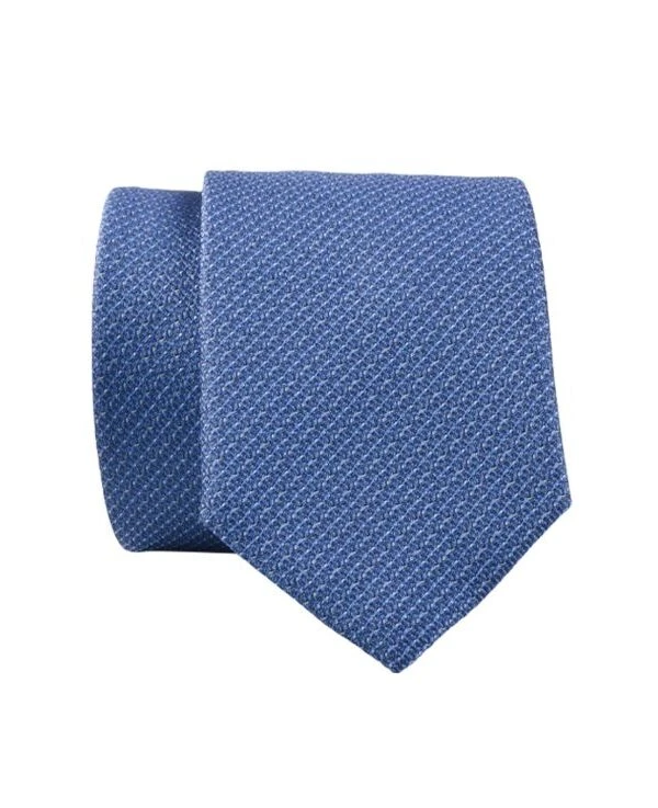 Cravate Homme Soie Faux-uni Bleu Océan