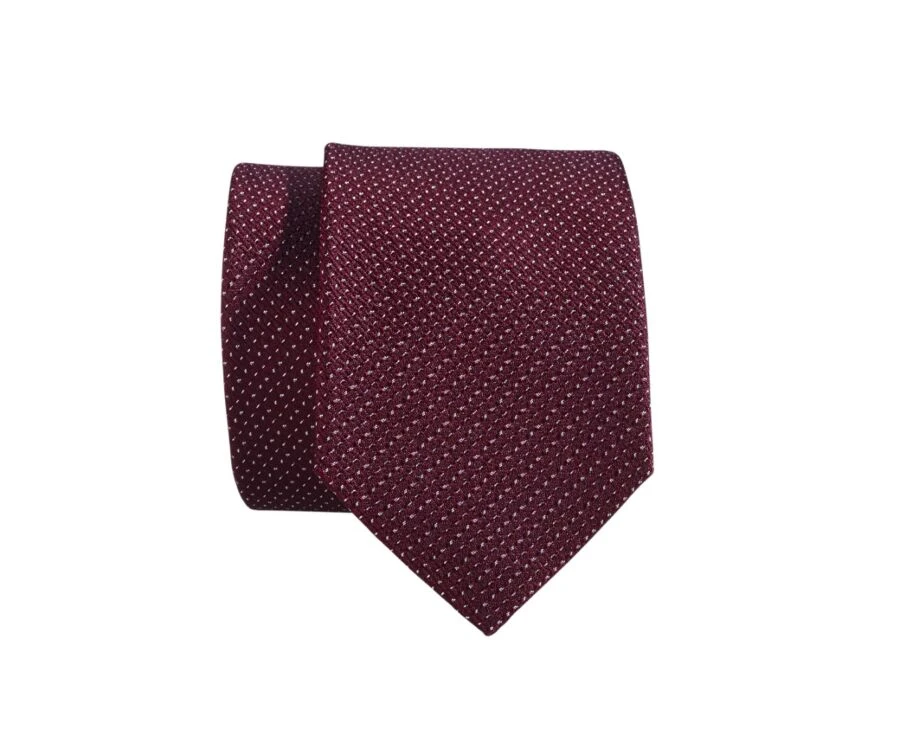 Cravate Homme Soie Bordeaux Et Blanc 2 Cravate Homme Soie Bordeaux Et Blanc – Image 2