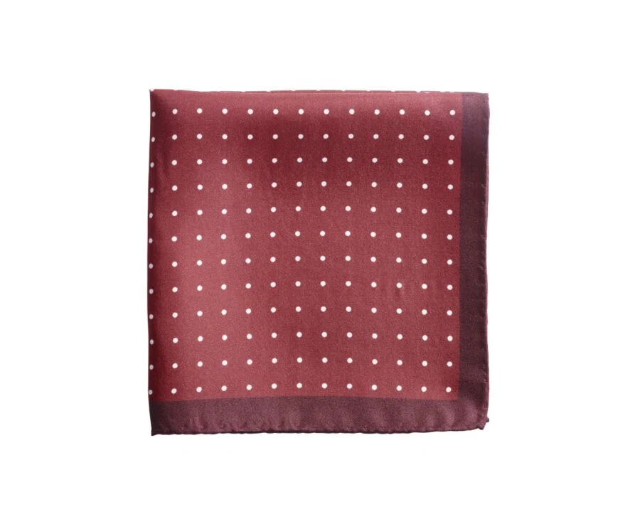 Pochette De Costume En Soie à Pois Bordeaux Et Blanc 1 Pochette De Costume En Soie à Pois Bordeaux Et Blanc