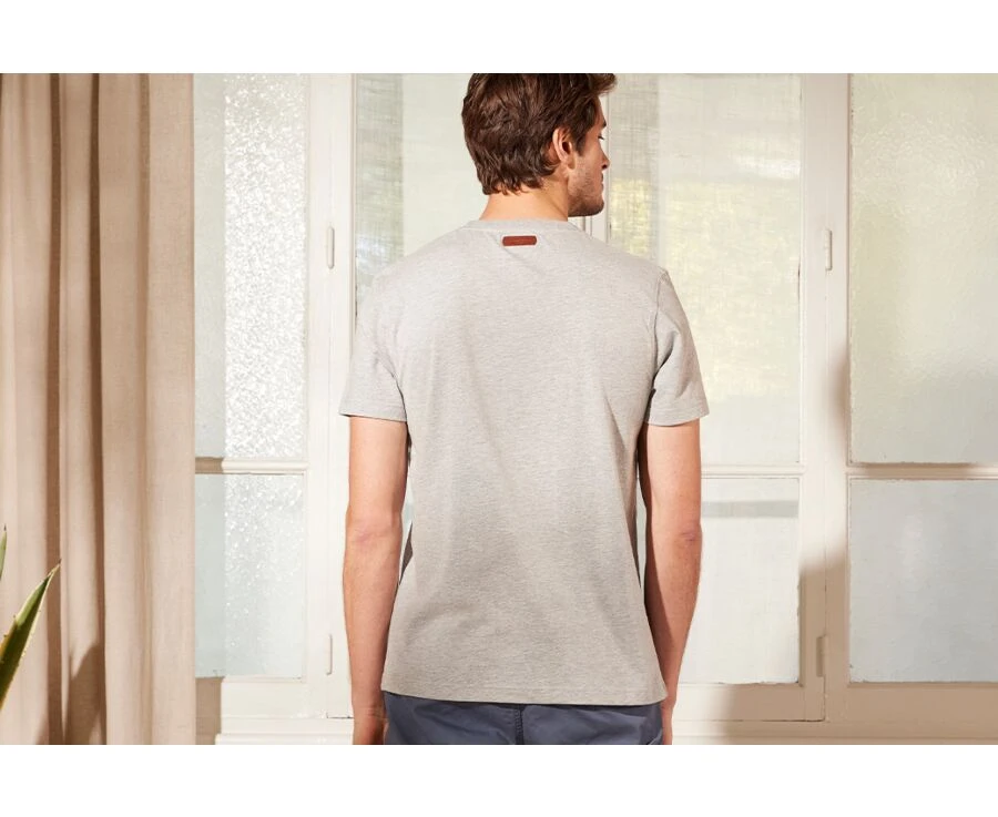 Tee-shirt Coton Bio Uni Gris Chiné Clair - EDGAR III 2 Tee-shirt Coton Bio Uni Gris Chiné Clair - EDGAR III – Image 2