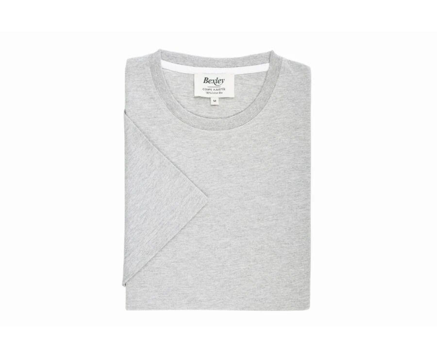 Tee-shirt Coton Bio Uni Gris Chiné Clair - EDGAR III 5 Tee-shirt Coton Bio Uni Gris Chiné Clair - EDGAR III – Image 5