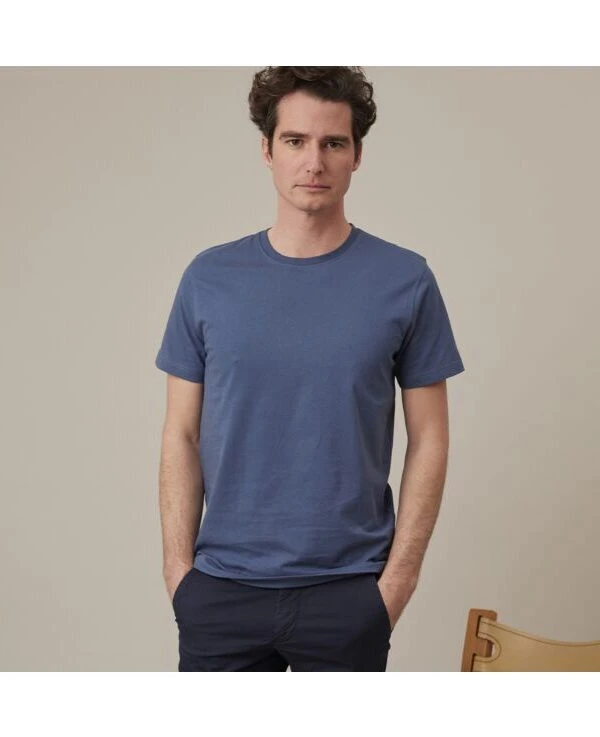 Tee-shirt Coton Bio Uni Bleu Gris - EDGAR III