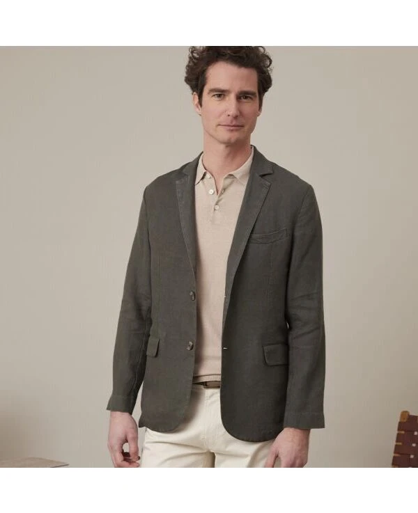 Blazer Lin Homme Olive Foncé - LUBIN